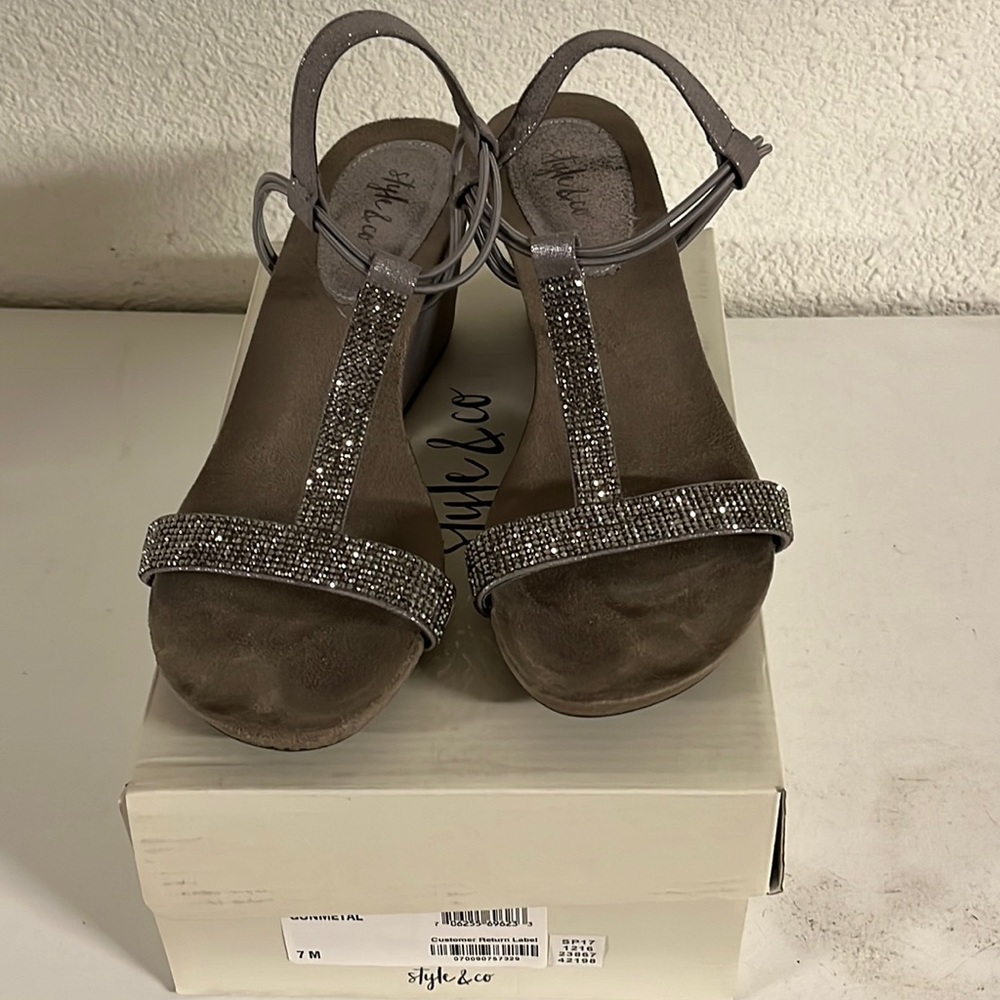 Style&Co Rhinestone heel sandals